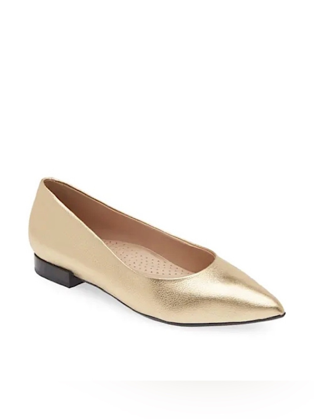 Marc Joseph New York | Bianca Gold Pointed Toe Flat
